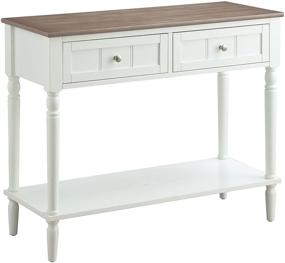 img 2 attached to 🌿 Convenience Concepts French Country Two Drawer Hall Table in Driftwood/White: The Perfect Blend of Style and Practicality