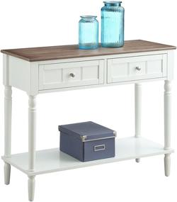 img 3 attached to 🌿 Convenience Concepts French Country Two Drawer Hall Table in Driftwood/White: The Perfect Blend of Style and Practicality