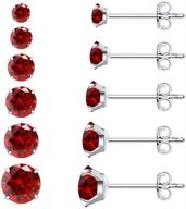 💎 set of 6 hypoallergenic stainless steel cz stud earrings, with cubic zirconia in sizes ranging from 3mm to 8mm logo