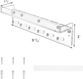 img 1 attached to Clear Acrylic Magnetic Key Rack with Tray and 6 Hooks for Entryway, Hallway, Home - NIUBEE Wall Mount Key Holder Shelf