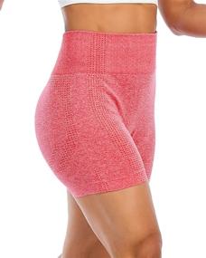 img 2 attached to 🏋️ AHLW High Waist Seamless Women's Gym Shorts: Breathable Mesh, Compression, Tummy Control – Perfect for Workout & Athletic Exercise
