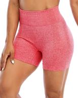 🏋️ ahlw high waist seamless women's gym shorts: breathable mesh, compression, tummy control – perfect for workout & athletic exercise логотип