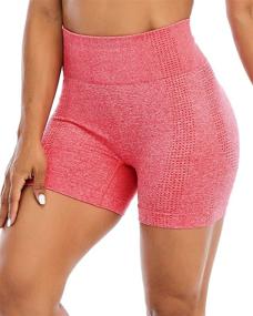 img 4 attached to 🏋️ AHLW High Waist Seamless Women's Gym Shorts: Breathable Mesh, Compression, Tummy Control – Perfect for Workout & Athletic Exercise