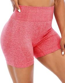 img 3 attached to 🏋️ AHLW High Waist Seamless Women's Gym Shorts: Breathable Mesh, Compression, Tummy Control – Perfect for Workout & Athletic Exercise