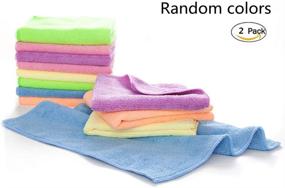 img 1 attached to 🧤 Large Waterproof Reusable Kitchen Dishwashing Gloves 2-Pairs Plus Cleaning Cloth 2-Pack