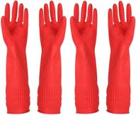 🧤 large waterproof reusable kitchen dishwashing gloves 2-pairs plus cleaning cloth 2-pack logo