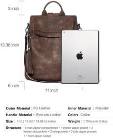 img 2 attached to Stylish Leather Shoulder Handbags & Wallets by Telena Backpack, for Women