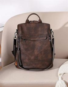 img 3 attached to Stylish Leather Shoulder Handbags & Wallets by Telena Backpack, for Women