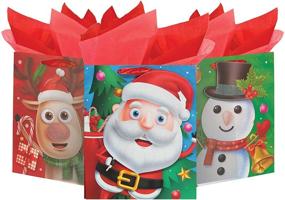 img 4 attached to Мега набор подарочных пакетов Xmas - Традиционные праздничные персонажи 🎁 - Оптовый набор из 12 штук: Уникальные праздничные сумки для незабываемых рождественских подарков!