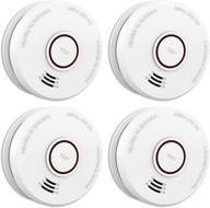 🔥 easy-to-install 4 pack smoke detector fire alarms with photoelectric sensor - battery operated, light sound warning, test button - ideal fire safety solution for home & hotel - 9v battery included logo