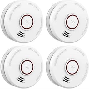 img 4 attached to 🔥 Easy-to-Install 4 Pack Smoke Detector Fire Alarms with Photoelectric Sensor - Battery Operated, Light Sound Warning, Test Button - Ideal Fire Safety Solution for Home & Hotel - 9V Battery Included