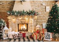 🎅 haboke 10x8ft christmas fireplace theme backdrop: soft and durable fabric for festive photography, xmas party supplies and holiday decorations logo