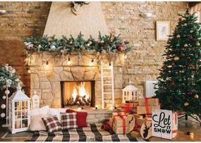 img 4 attached to 🎅 Haboke 10x8ft Christmas Fireplace Theme Backdrop: Soft and Durable Fabric for Festive Photography, Xmas Party Supplies and Holiday Decorations