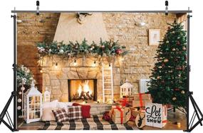 img 3 attached to 🎅 Haboke 10x8ft Christmas Fireplace Theme Backdrop: Soft and Durable Fabric for Festive Photography, Xmas Party Supplies and Holiday Decorations