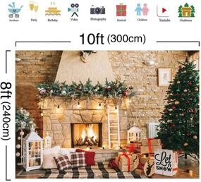 img 2 attached to 🎅 Haboke 10x8ft Christmas Fireplace Theme Backdrop: Soft and Durable Fabric for Festive Photography, Xmas Party Supplies and Holiday Decorations