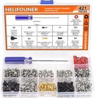 💻 enhance your computer assembly: helifouner 421 pieces computer standoffs screws assortment kit with bonus screwdriver logo