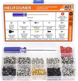 img 4 attached to 💻 Enhance Your Computer Assembly: HELIFOUNER 421 Pieces Computer Standoffs Screws Assortment Kit with Bonus Screwdriver