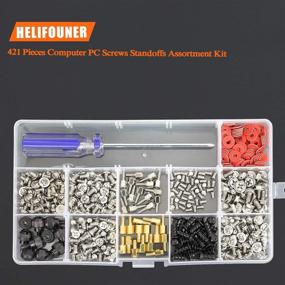 img 1 attached to 💻 Enhance Your Computer Assembly: HELIFOUNER 421 Pieces Computer Standoffs Screws Assortment Kit with Bonus Screwdriver