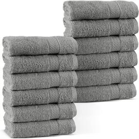 img 2 attached to Chakir Turkish Linens: Long-Stable Turkish Cotton 12-Piece Eco-Friendly Gray Washcloths