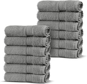 img 3 attached to Chakir Turkish Linens: Long-Stable Turkish Cotton 12-Piece Eco-Friendly Gray Washcloths
