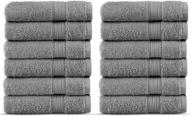 chakir turkish linens: long-stable turkish cotton 12-piece eco-friendly gray washcloths logo