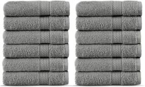 img 4 attached to Chakir Turkish Linens: Long-Stable Turkish Cotton 12-Piece Eco-Friendly Gray Washcloths