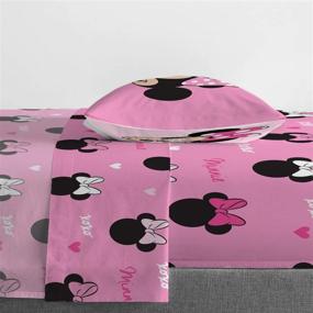 img 1 attached to Jay Franco Disney Minnie Mouse Hearts N Love Twin Sheet Set: Super Soft & Cozy, 3-Piece Microfiber Bedding for Kids - Fade Resistant, Official Disney Product