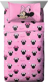 img 4 attached to Jay Franco Disney Minnie Mouse Hearts N Love Twin Sheet Set: Super Soft & Cozy, 3-Piece Microfiber Bedding for Kids - Fade Resistant, Official Disney Product