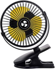 img 4 attached to 🌬️ Lipop 10000mAh USB Desk Fan: Rechargeable Battery Operated Clip-on Table Fan with 3 Speeds, 360° Rotation, Strong Wind, Quiet Operation - Perfect for Home, Office, Car, Outdoor Travel (Black)