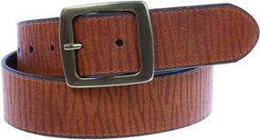 img 1 attached to 👨 Authentic Rectangular Vintage Retro Leather Brown Men's Belt Accessories