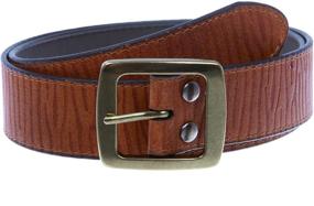 img 2 attached to 👨 Authentic Rectangular Vintage Retro Leather Brown Men's Belt Accessories