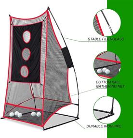 img 2 attached to 🏌️ ANDGOAL Chipping Net Golf - Improve Your Golf Swing with the Indoor/Backyard Chipping Net - 70x40in, 3 Roles Strike Zone Target