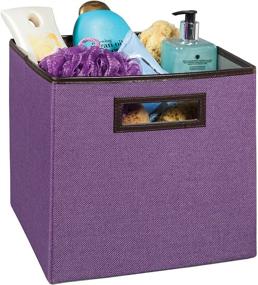 img 3 attached to 📦 ClosetMaid 1130 Cubeicals Premium Fabric Bin: Fresh Lilac Linen with Decorative Trim – Organize in Style!