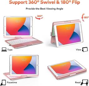 img 2 attached to Ultimate Keyboard Case for iPad 10.2 2021/9th/8th/7th Gen, 🔌 Pro 10.5 inch & Air 3 - Backlight & Touchpad