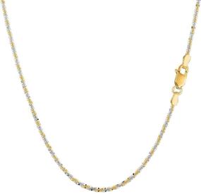 img 3 attached to 💎 Stunning 14K Two-Tone or Solid Gold Diamond-Cut Sparkle Chain Necklace | Ideal for Pendants and Charms | 1.5mm, Lobster-Claw Clasp | Available in 10", 16", 18" or 20" inch