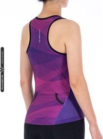 img 2 attached to 🏊 Womens Tri Singlet Racerback Tri Tank Performance Top with Back Pockets from MY KILOMETRE - Perfect for Triathlons