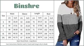 img 1 attached to Color Block Tunic: Women's Long Sleeve Casual Loose Fit Pullover Sweatshirt Top