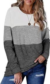 img 2 attached to Color Block Tunic: Women's Long Sleeve Casual Loose Fit Pullover Sweatshirt Top