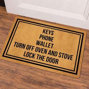 img 3 attached to Ruiyida Multifunctional Doormat: Key/Phone/Wallet Organizer, Oven & Stove Controller, Door Lock, Decorative Non-Woven Mat - 23.6x15.7 Inch, Machine Washable