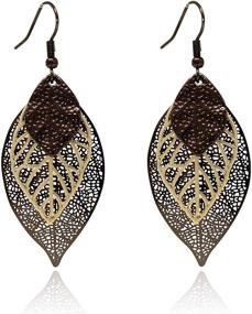 img 4 attached to Pomina Fashion Earrings Filigree ChocoGold_Earrings