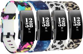 img 4 attached to Patterned Watch Band Strap Accessory Wristbands for Fitbit Inspire HR/Inspire/Inspire 2/Ace 2 - Compatible Replacement Bands for Women and Men in Small and Large Sizes