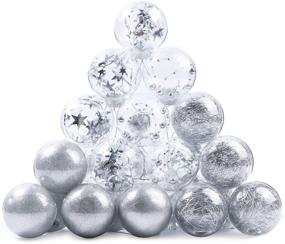 img 4 attached to 🎄 Joy Joz 24-Count Silver Christmas Ball Ornaments: Plastic Xmas Baubles with Delicate Decorations