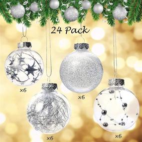 img 2 attached to 🎄 Joy Joz 24-Count Silver Christmas Ball Ornaments: Plastic Xmas Baubles with Delicate Decorations