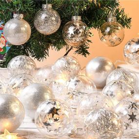 img 3 attached to 🎄 Joy Joz 24-Count Silver Christmas Ball Ornaments: Plastic Xmas Baubles with Delicate Decorations