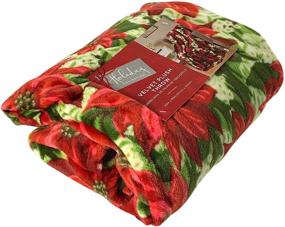 img 1 attached to 🎄 Pretty Poinsettia Holiday Decorative Throw Blanket: Soft and Comfy Fleece with Flower and Leaf Pattern - Perfect Accent for Couch or Bed, Colored in Red, Green, White, and Yellow