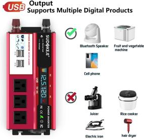 img 1 attached to SUDOKEJI 500W Car Power Inverter DC 12V To AC 110V 120V Car Plug Inverter Adapter Power Converter