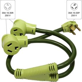 img 3 attached to Разветвитель для сушилки NemaTech с тремя штырьками: от 10-30P к 10-30R, провод калибром 10, 30А, 250В, разветвитель питания для розетки сушилки и кабеля для зарядки электромобиля (3 фута)