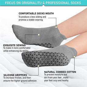 img 3 attached to Enhanced Grip Non-Slip Yoga Socks for Pilates, Ballet, Barre, Barefoot, Hospital Anti-Skid Socks - Ideal for Women and Men