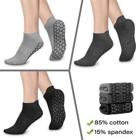 img 1 attached to Enhanced Grip Non-Slip Yoga Socks for Pilates, Ballet, Barre, Barefoot, Hospital Anti-Skid Socks - Ideal for Women and Men