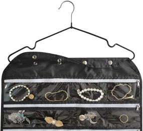 img 2 attached to 💍 Organize Your Jewelry with the BB Brotrade Hanging Jewelry Organizer - Oxford Double Side, 80 Zippered Storage Pockets (Black)